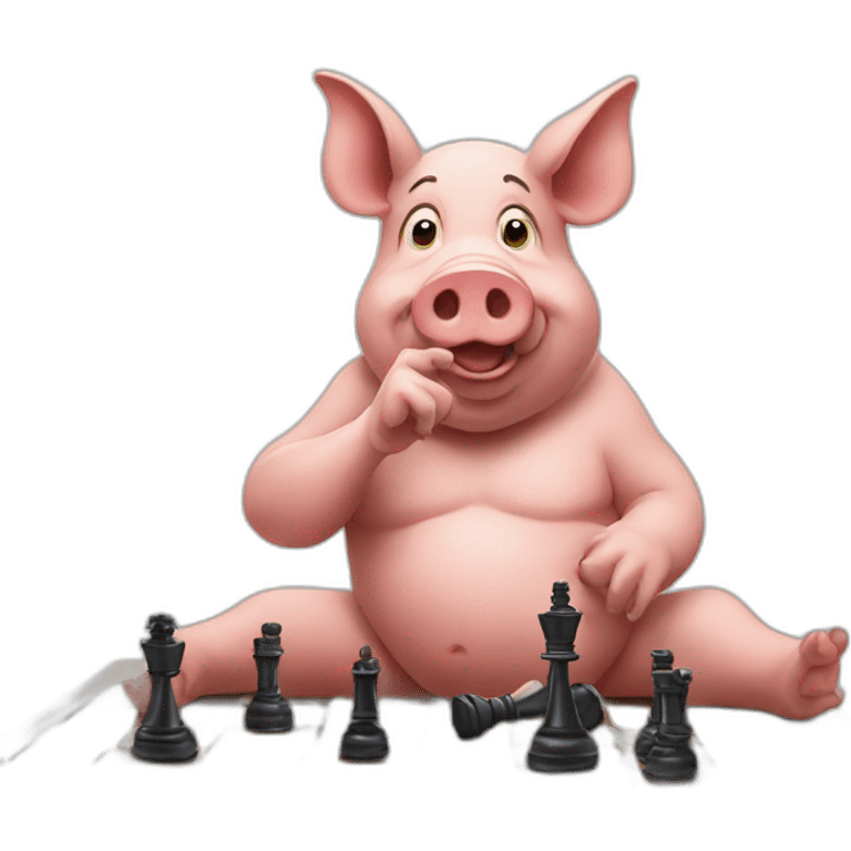 A pig playing chess  emoji