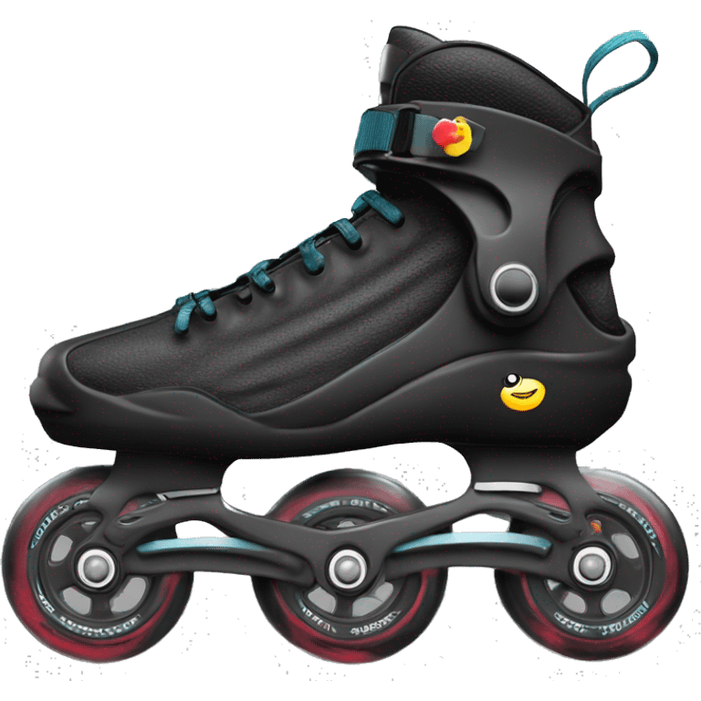 a black rollerblade inline skate, the model called "TWISTER XT" with a more edgy design emoji