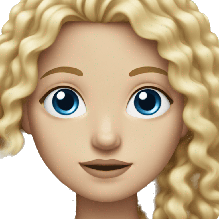 white girl with long curly blonde hair and blue eyes emoji