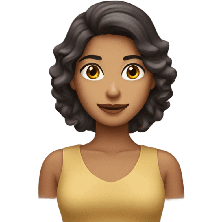 morena clara con pelo castaño claro emoji