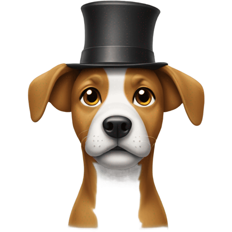 Dog wear hat on the top emoji