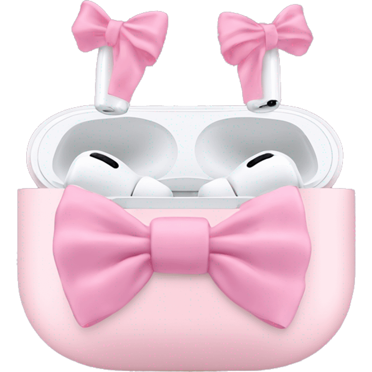 Pink airpods max with bows emoji