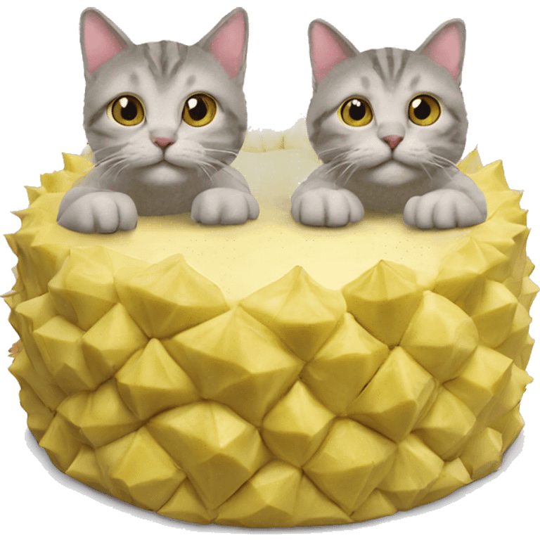 a durian cake with two cats on it emoji