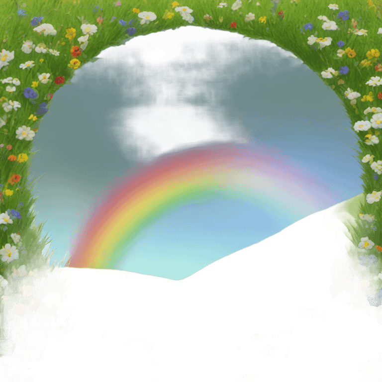 Rainbow over a meadow  emoji