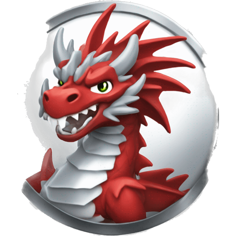 single dragon red and silver beyblade  emoji