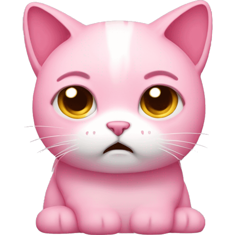 Sad crying pink cat emoji