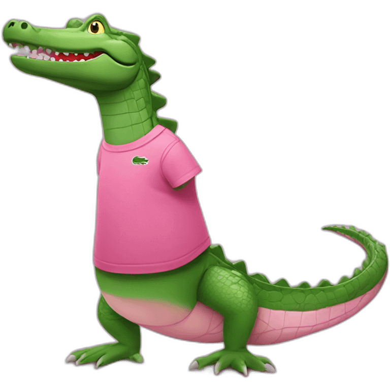 Crocodile with pink Lacoste tshirt emoji