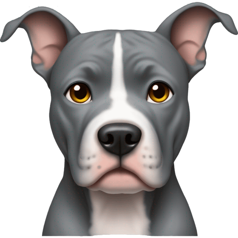 Grey pitbull pointed ears  emoji