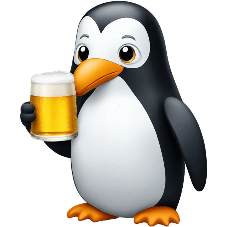 penguin drinking beer emoji