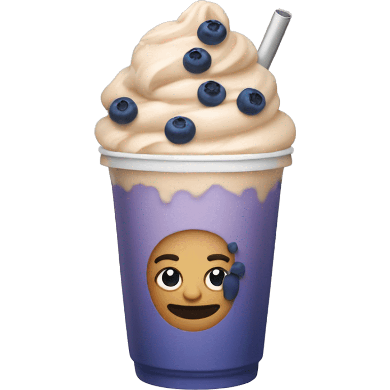 Blueberry iced latte emoji