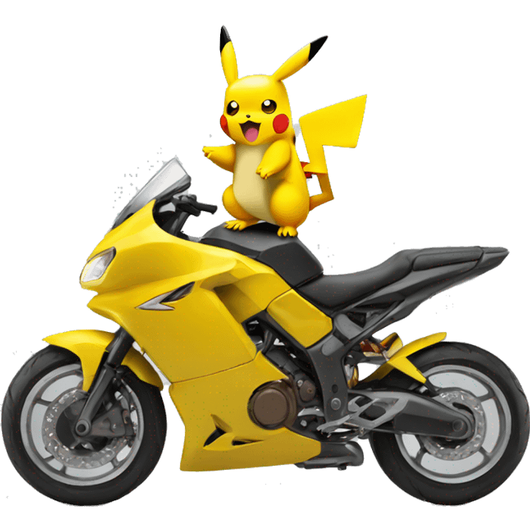 Pikachu sur une moto emoji