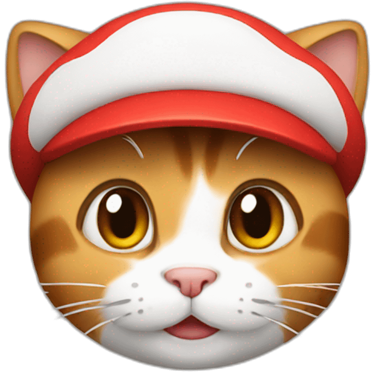 cat wearing mario costume emoji