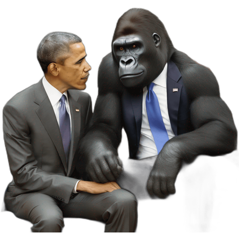 Buff Gorilla chilling with Barack Obama emoji