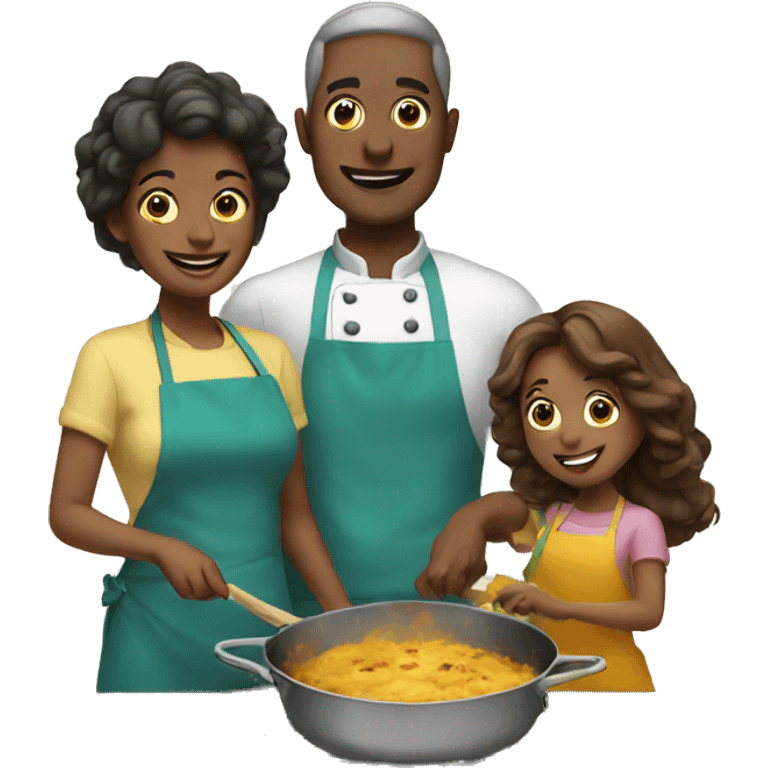 family cooking together emoji