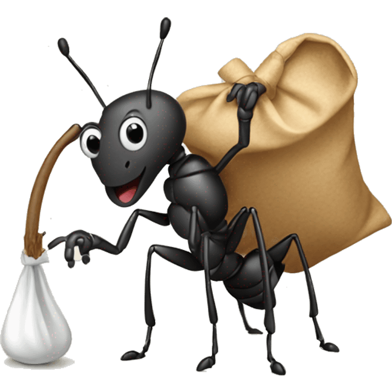 ant with bindle emoji