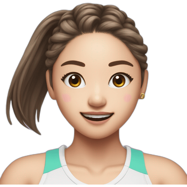 Jennie from blackpink playing tennis emoji