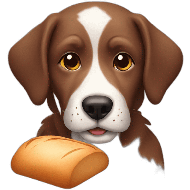 dog in love with bread emoji