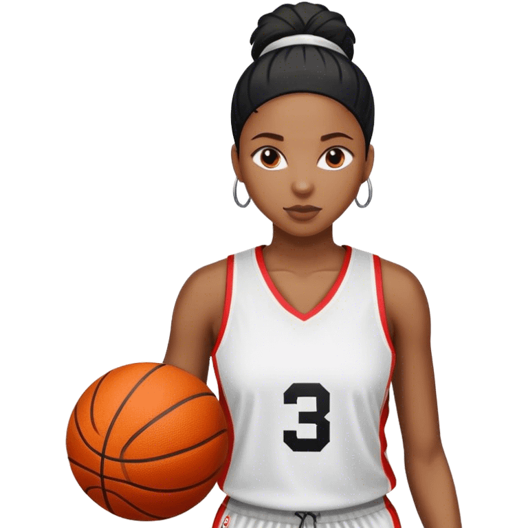 Black Female basketball player plain jersey #3 emoji