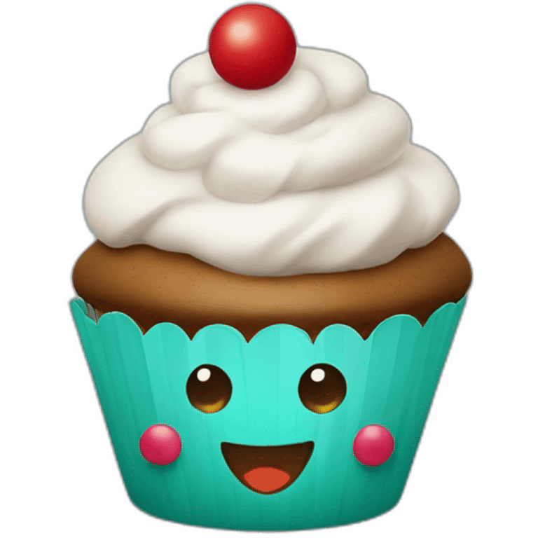 Happy Christmas cupcake emoji