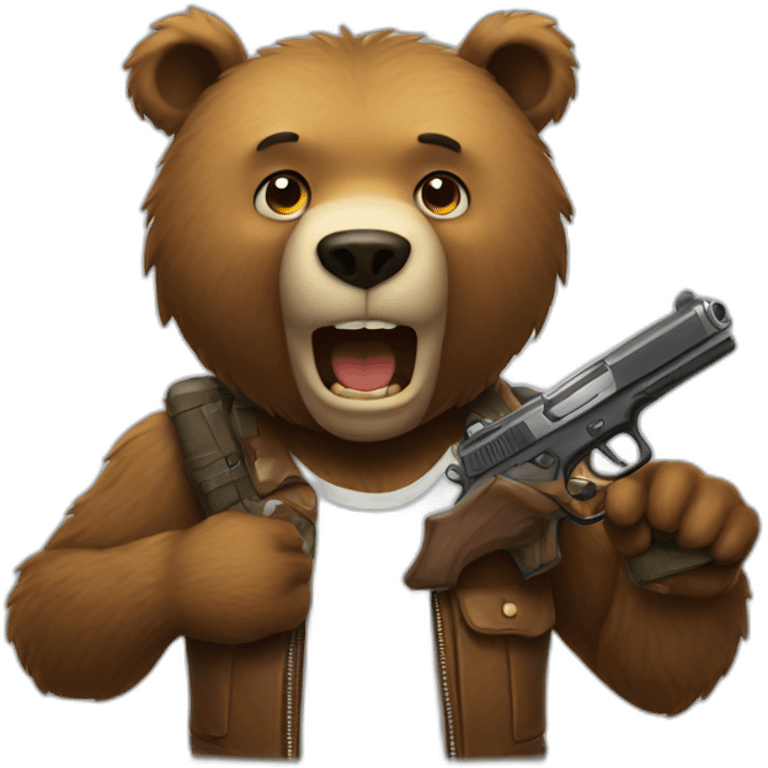 Bear holding a gun emoji