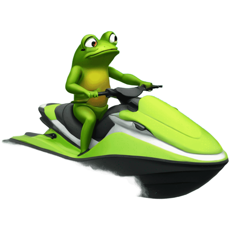 Frog on a jet ski emoji