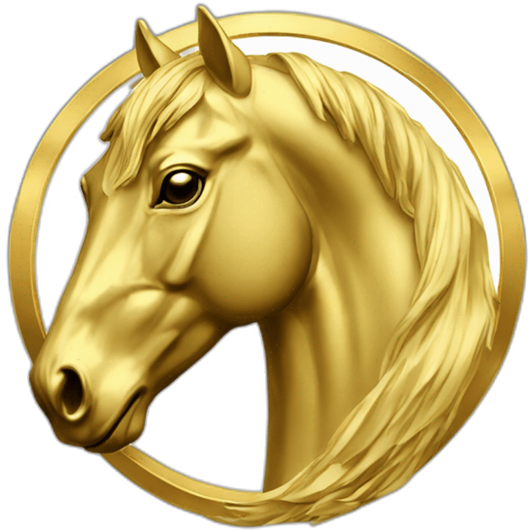 Horse head emblem in gold emoji