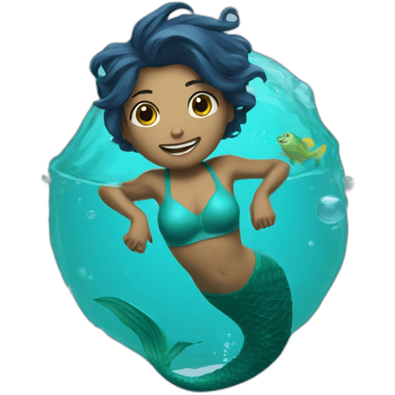 Scrubs diving mermaid emoji