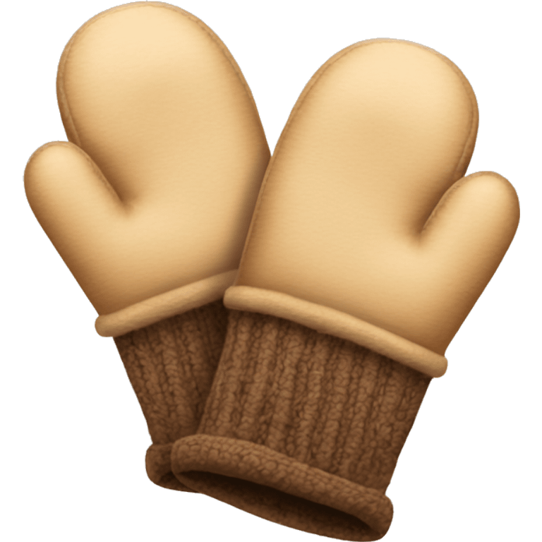 Beige and brown mittens emoji