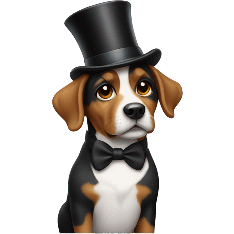 Dog wearing top hat  emoji