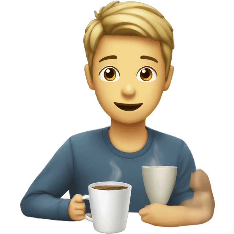 boy with cup indoors emoji