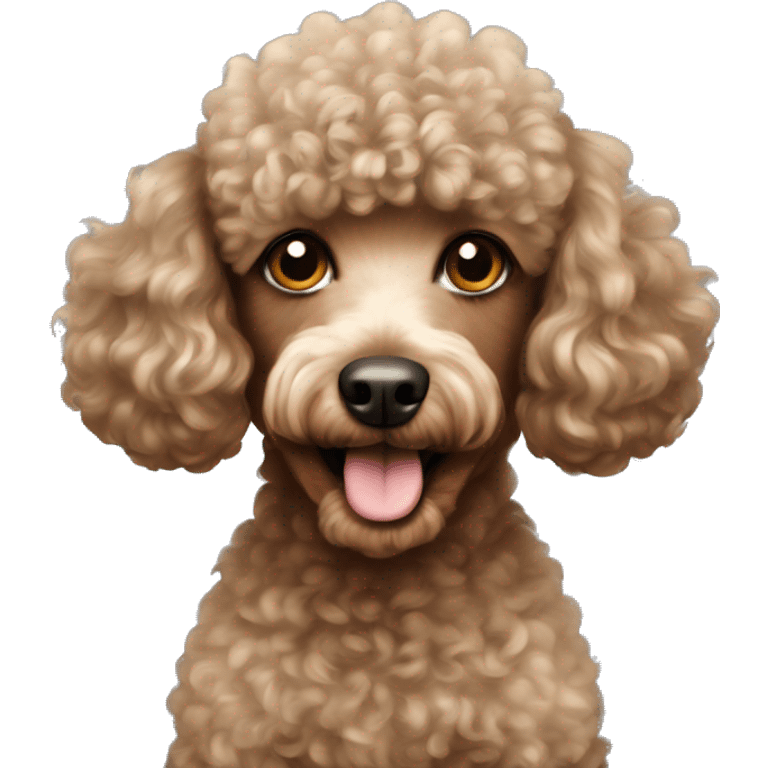 small poodle with brown curly hair emoji