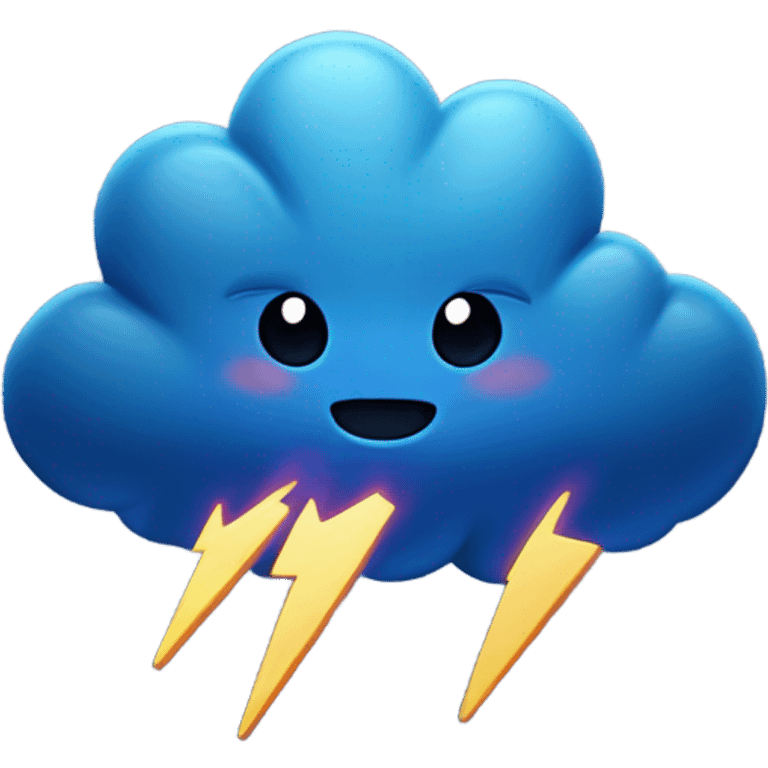 lightning from a dark blue cloud emoji