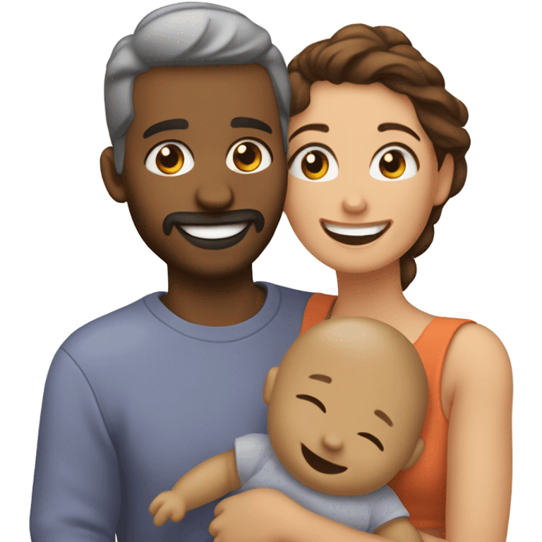 pareja con un bebé  emoji