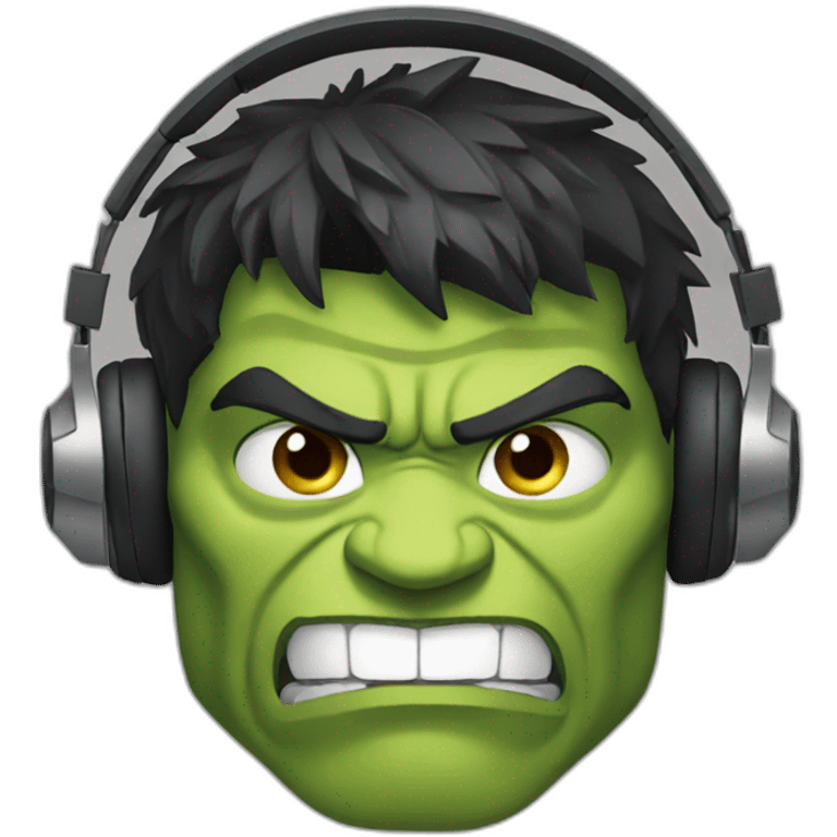 Hulk wearing headphones  emoji