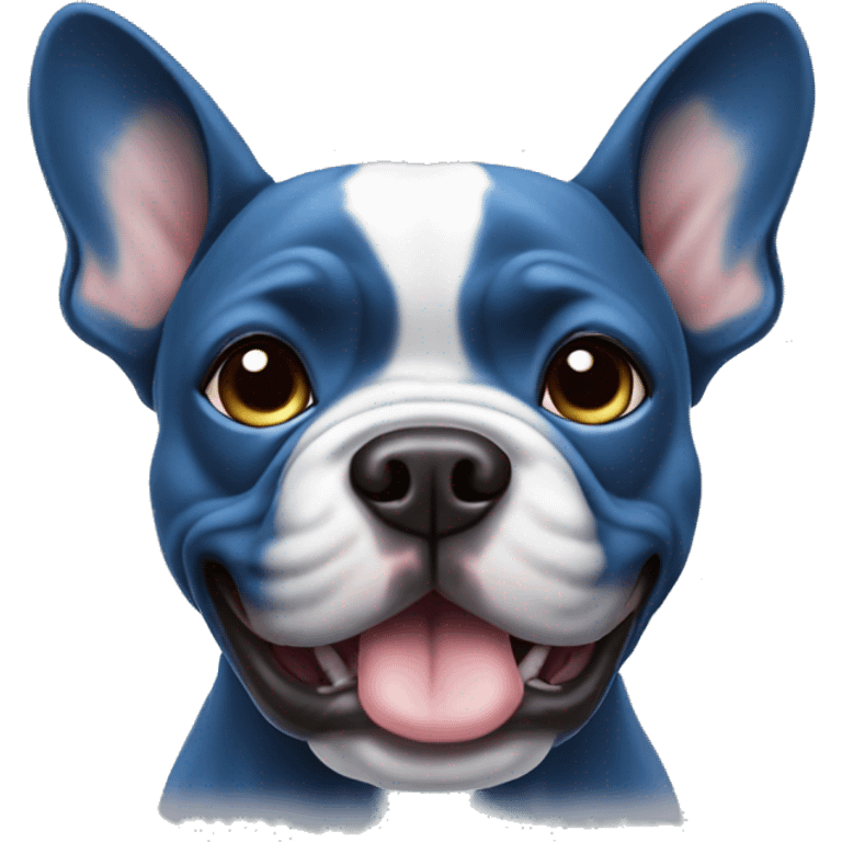 French bull dog blue emoji