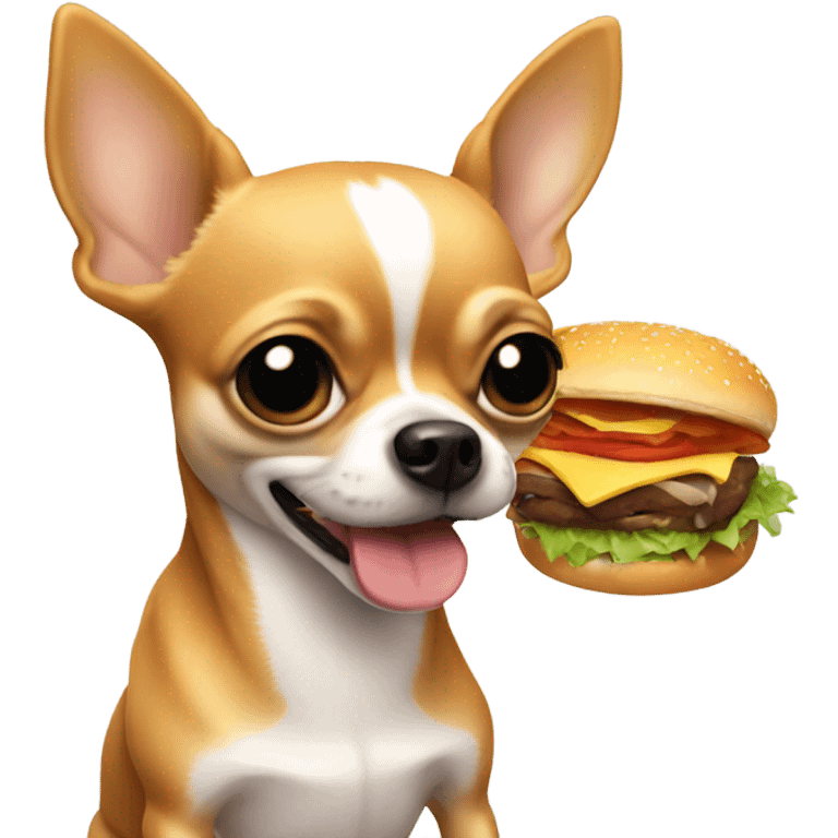 Chihuahua eating a Hamburger  emoji