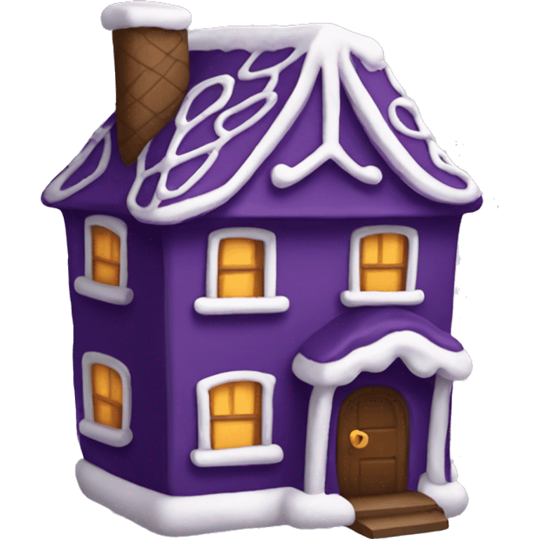 Cosy dark purple gingerbread house  emoji