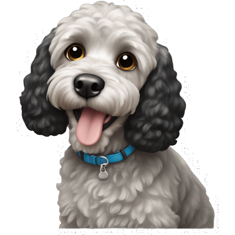 Black cockapoo dog emoji