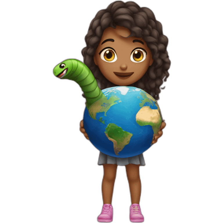 girl in love with earth worm emoji