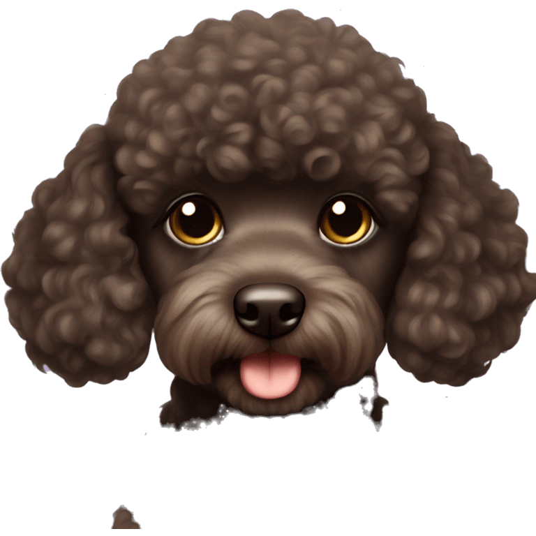 Dark brown mini poodle  emoji