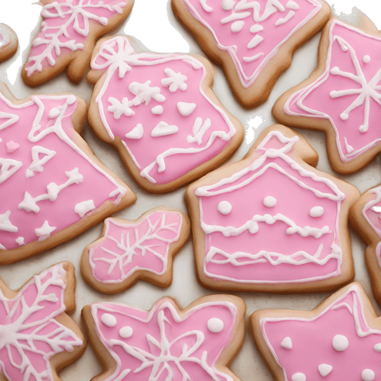 Pink Christmas sugar cookies emoji