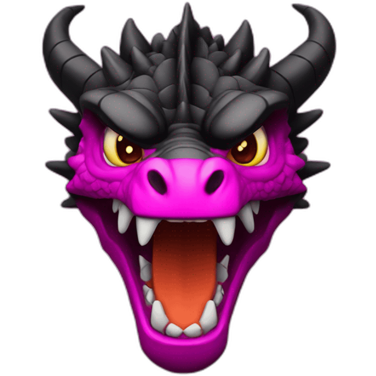 black and magenta angry dragon emoji