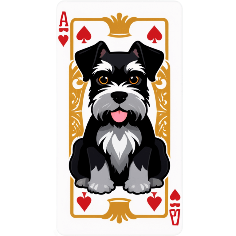 miniature schnauzer playing cards emoji