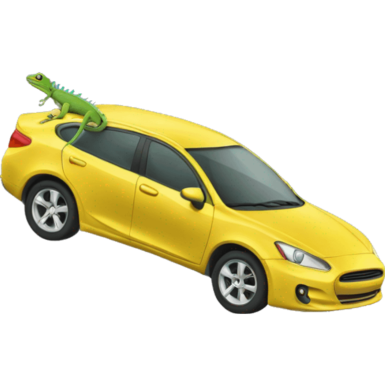 Lizard on a car emoji