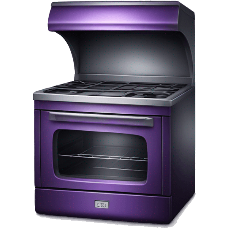 Realistic Metallic dark purple oven isolated.  emoji