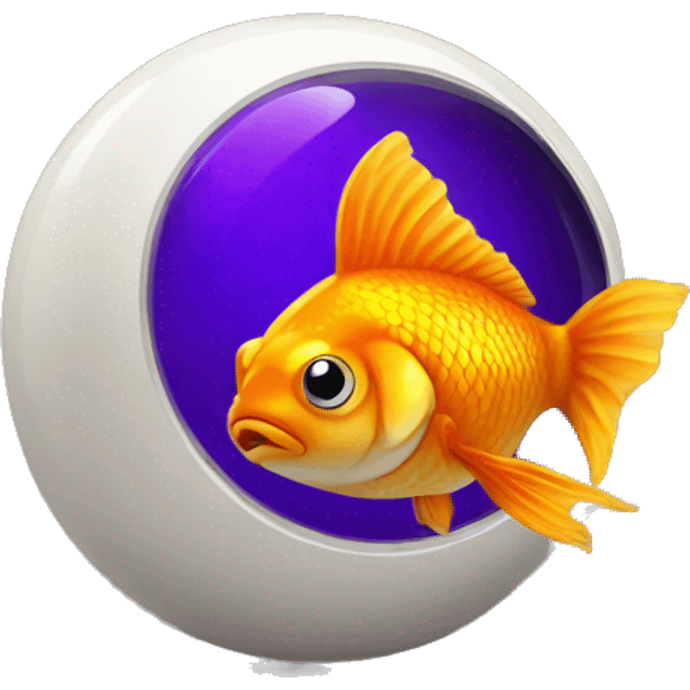 gold fish in an magic eight ball emoji