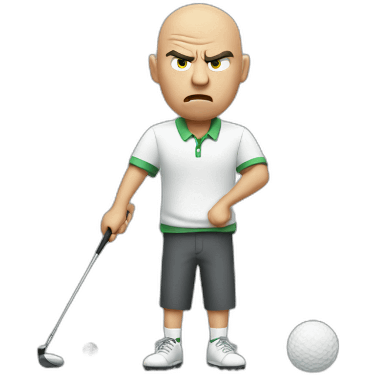 Bald angry golfer emoji