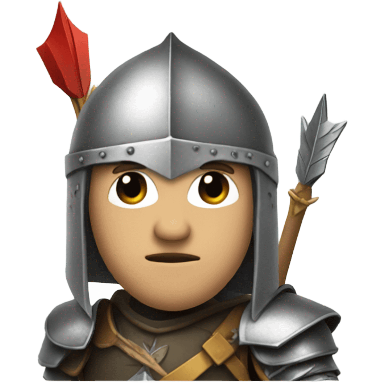 Knight with a arrow in his head emoji