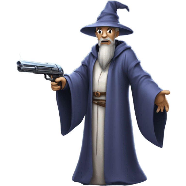 Wizard holding a gun emoji