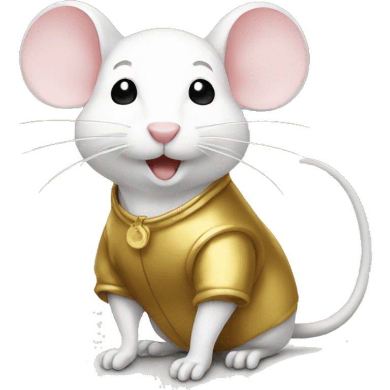 mouse gold and white emoji